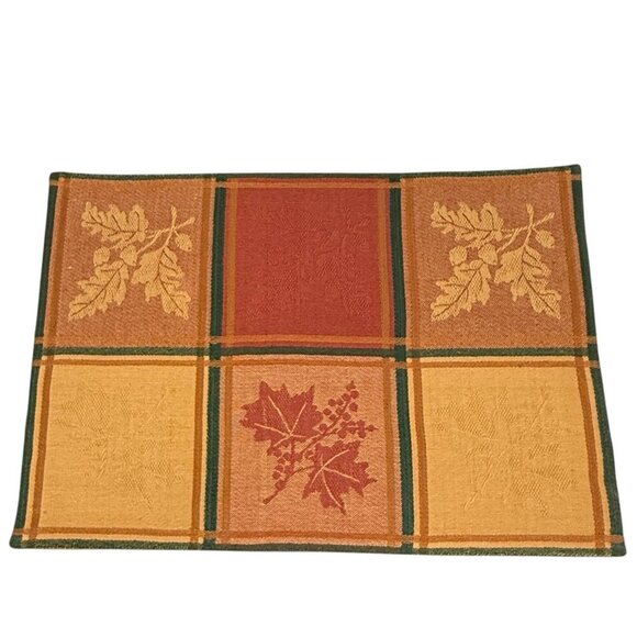 Autumn Leaf Placemats Set of 4 Orange Yellow Cotton Tapestry Bed Bath & Beyond - Picture 2 of 12